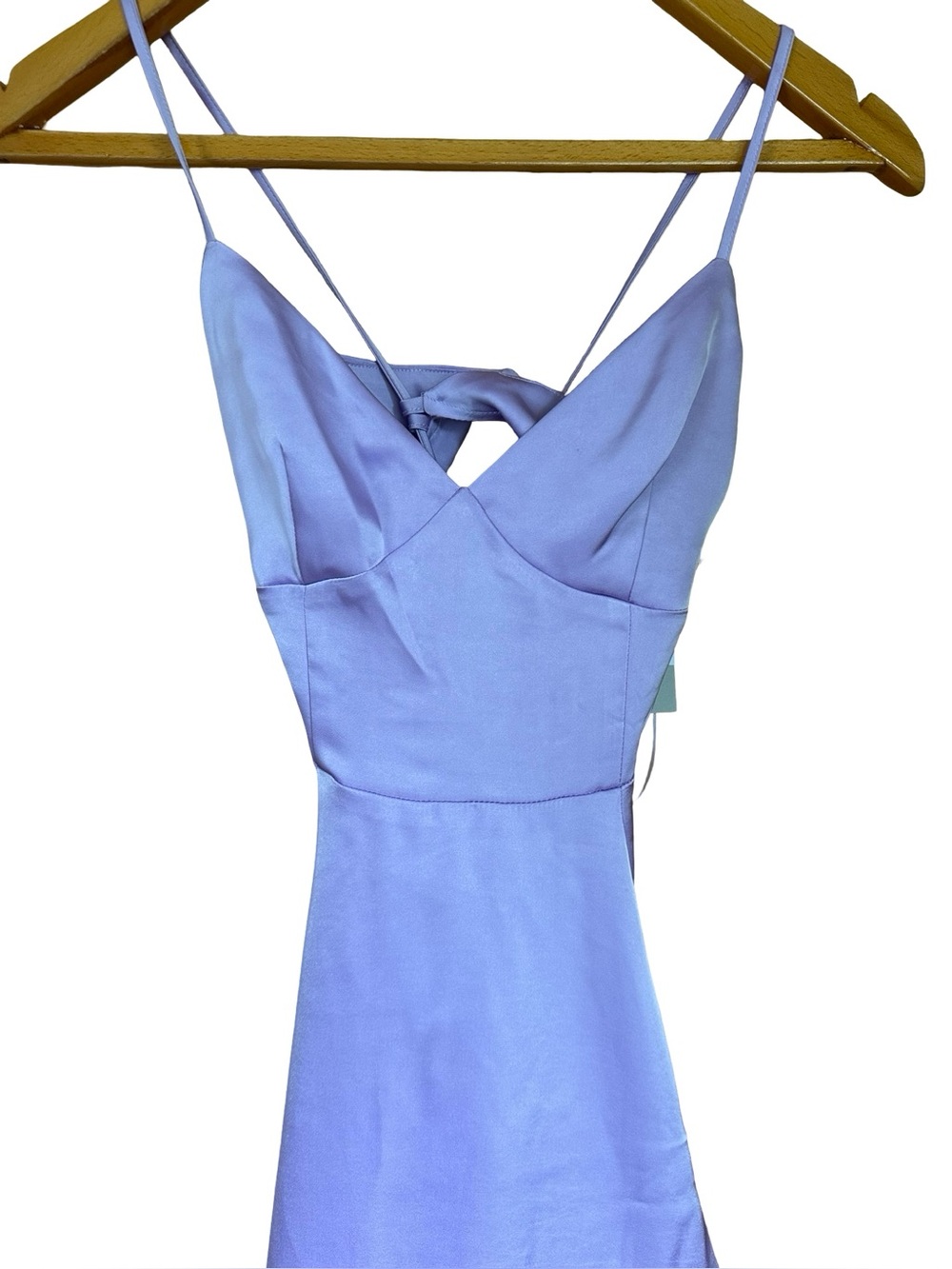 NWT BP Satin Lace Up Minidress in Lilac Purple XXS - Picture 2 of 10